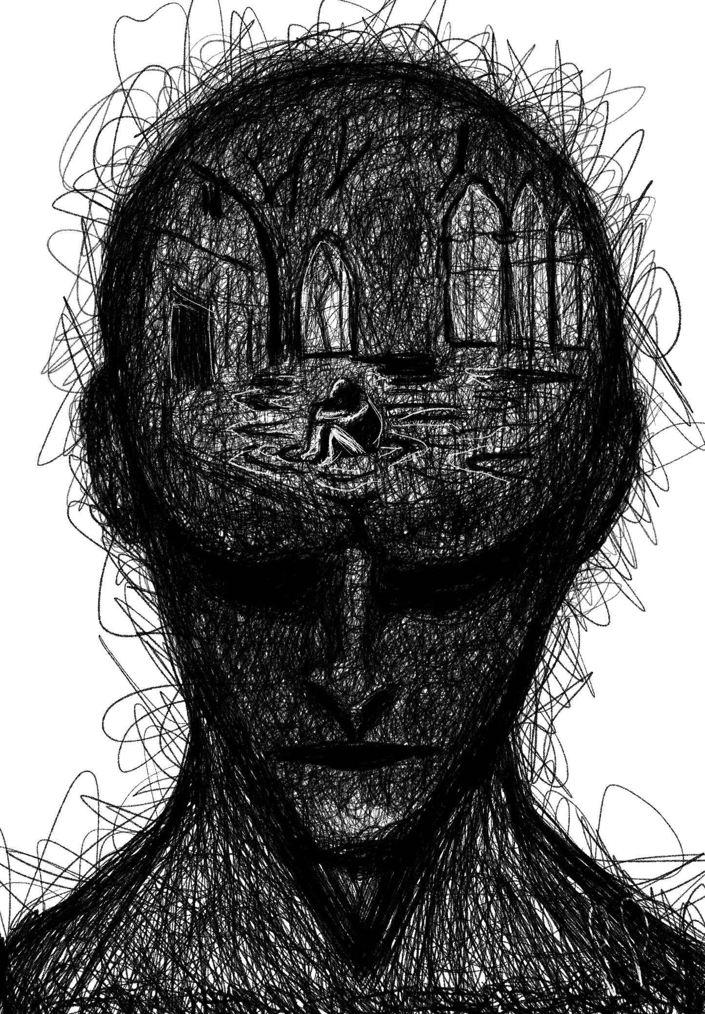 Depression - Inner Landscapes Gothic Art Print by Phil Potts