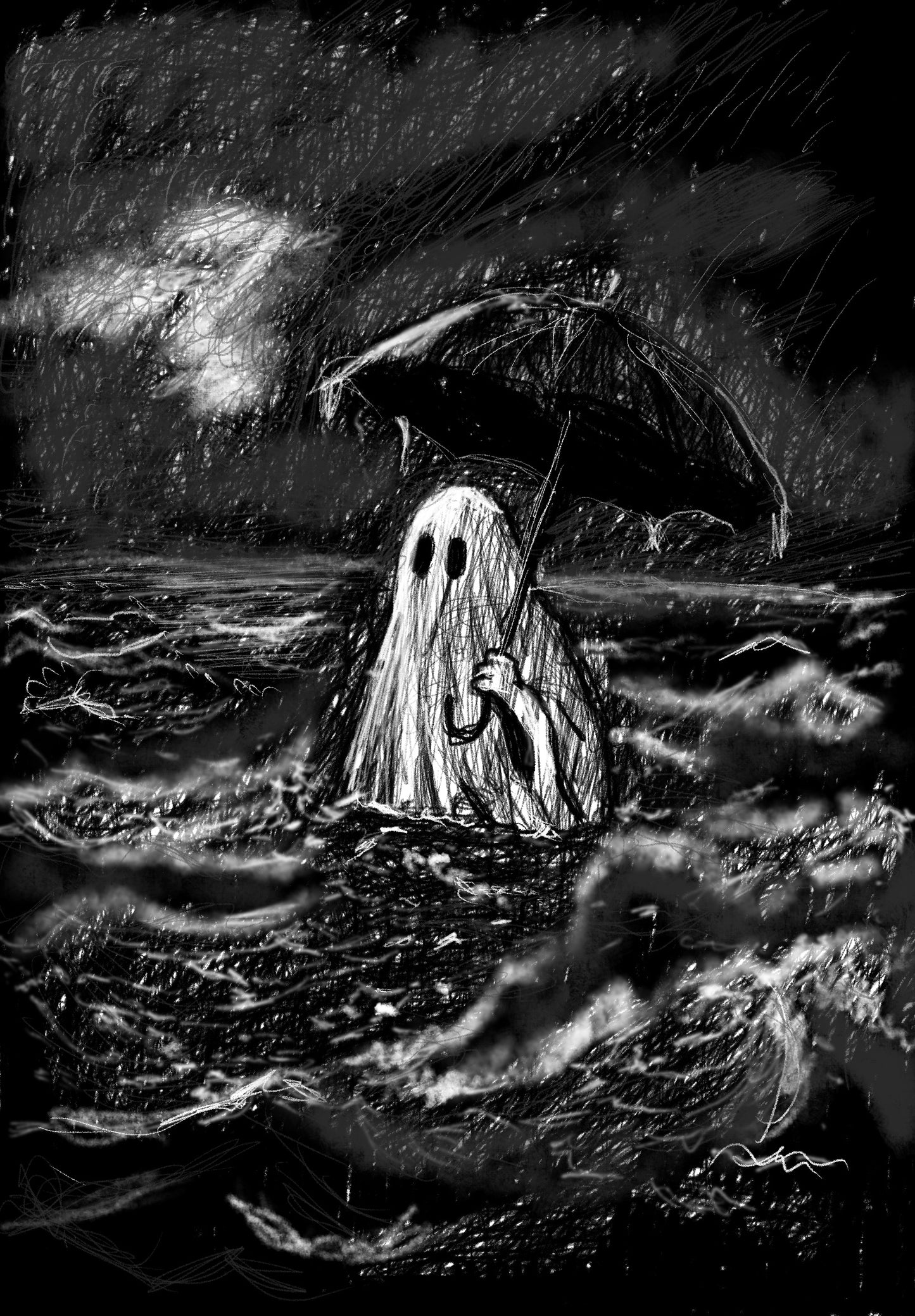 Out of their Depth - Wayward Spirits Collection - Gothic Fine Art A4 Print by Phil Potts