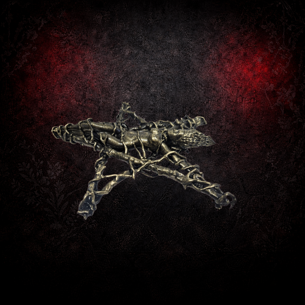 wall art gothic decor Crucified pentagram occult