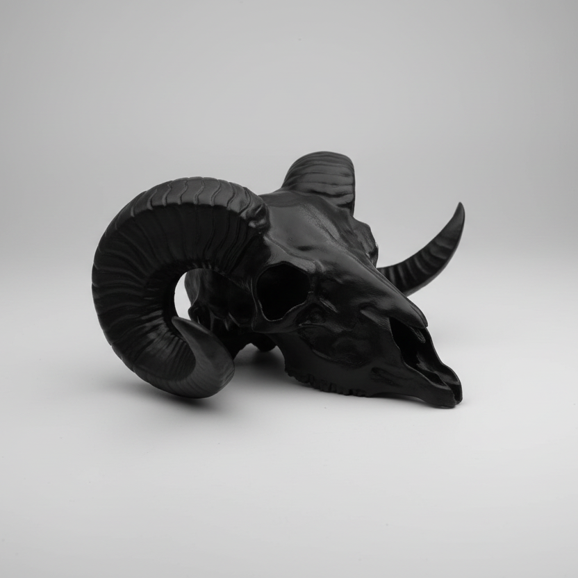 Alternative gothic light pull with ram skull