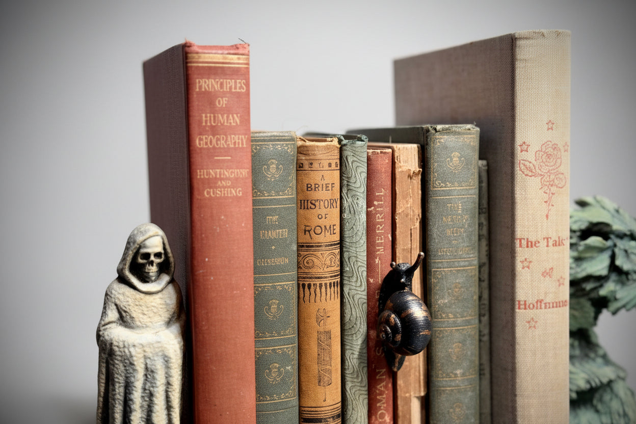 Snail book shelf accessory for dark home decor