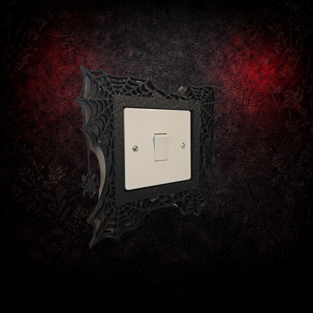 Gothic spider web light switch cover decorative frame