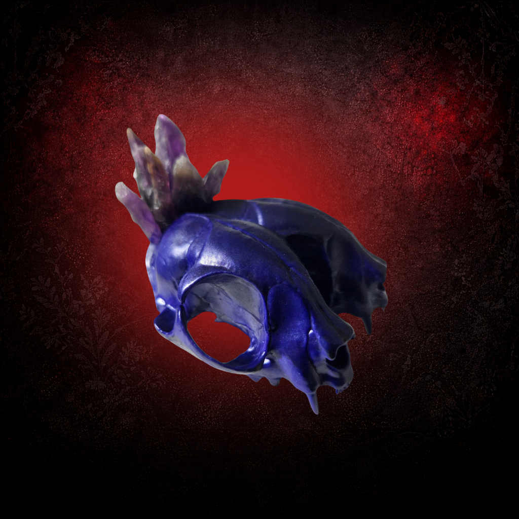 Gothic conjoined cat skull for dark interiors