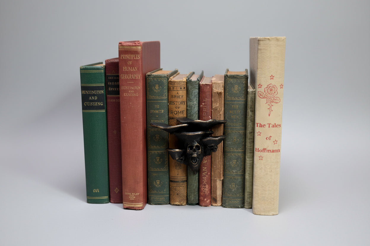 Mushroom spine hugger with face gothic book decor