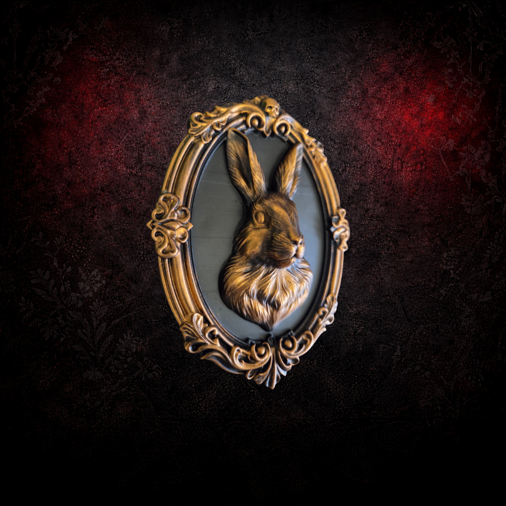 Rabbit in Gothic Frame | Vintage Baroque Wall Art | Resin Printed & Hand Painted