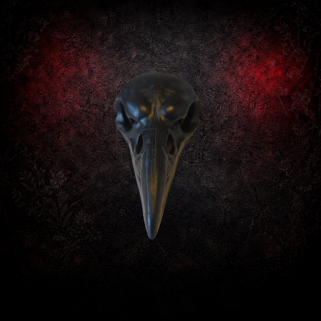 raven skull bathroom light pull