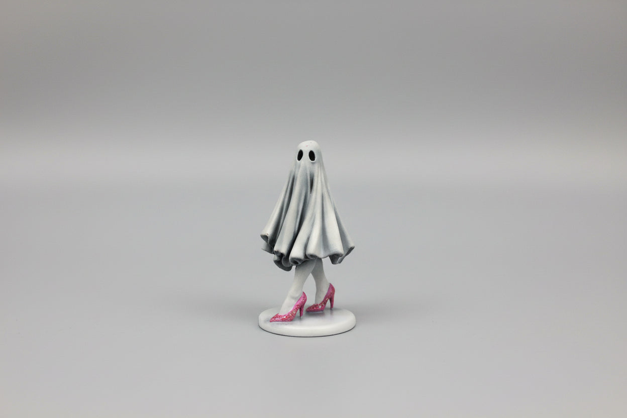 The Pink Widow – Limited Edition Ghost Figurine with Glitter Stilettos