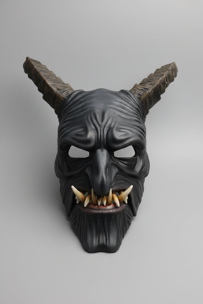 Krampus Mask Articulated Jaw Wearable Mask | Gothic Horror Costume Mask
