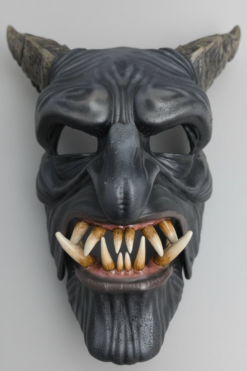 Krampus Mask Articulated Jaw Wearable Mask | Gothic Horror Costume Mask