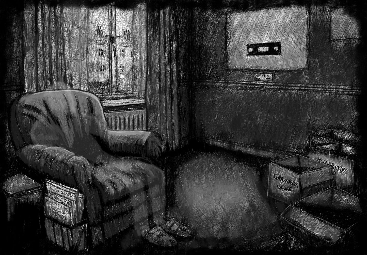 Loss - Echoes Collection - Gothic Fine Art A4 Print by Phil Potts