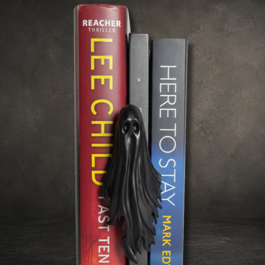 Ghost Spine Hugger Bookish Gift | Gothic Resin Book Shelf Decor for Readers