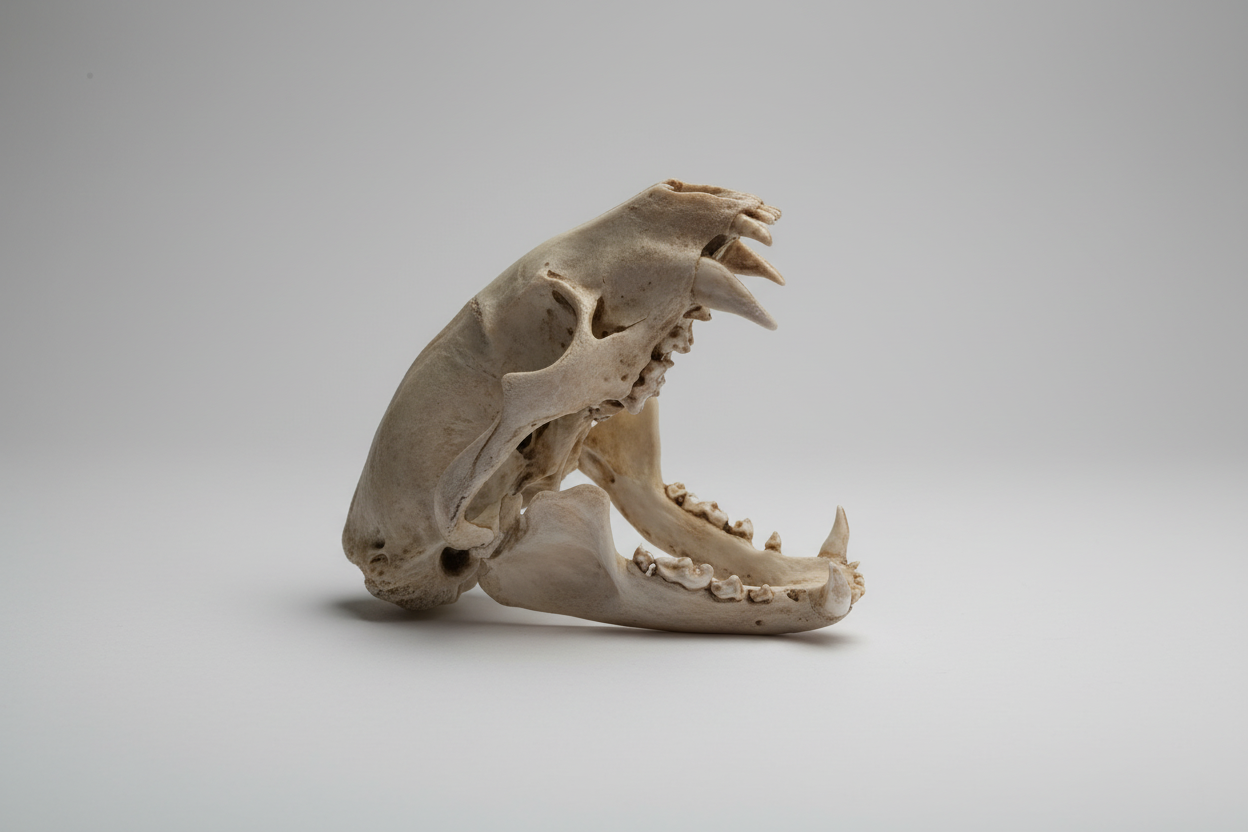 Badger skull with articulated jaw gothic decor
