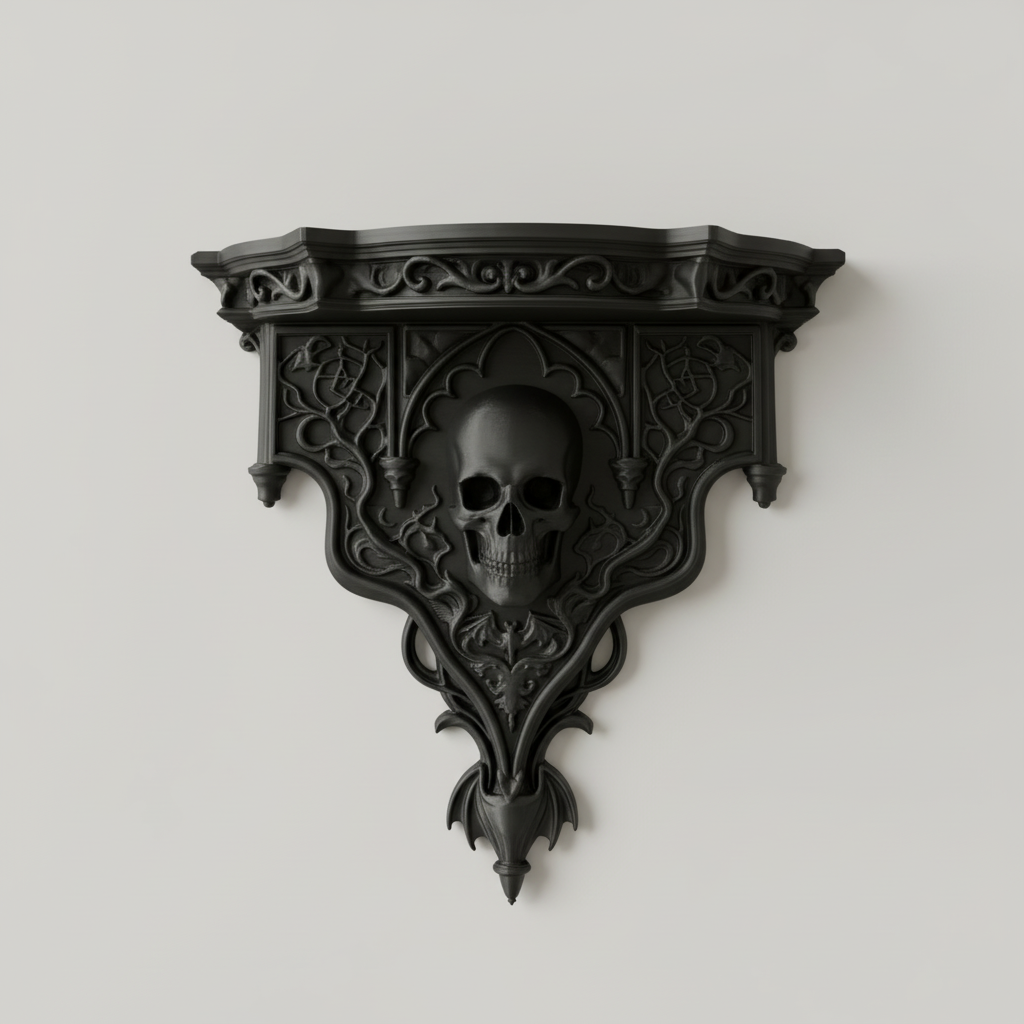 Baroque skull wall shelf Shadow Realm Altar gothic decor