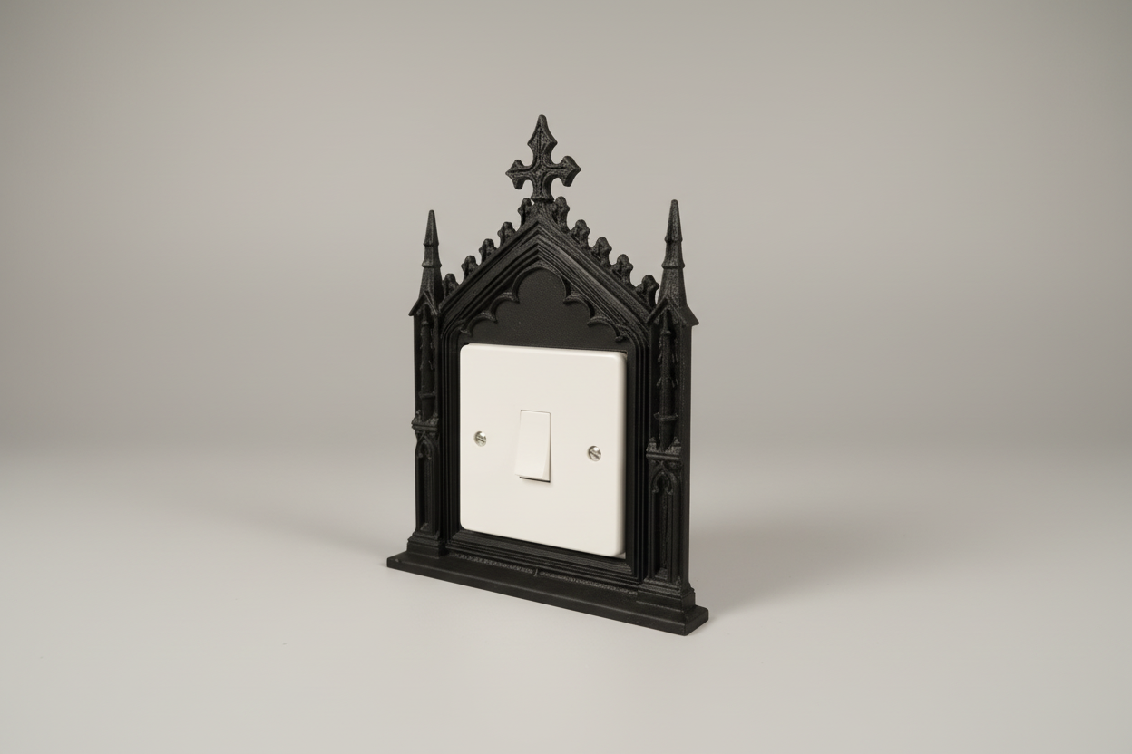 Cathedral arch gothic light switch surround UK wall decor