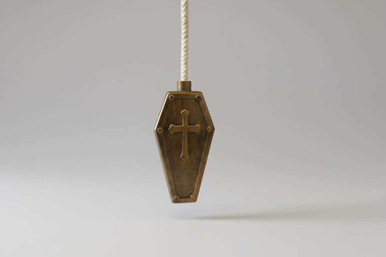 Coffin light pull gothic bathroom decor