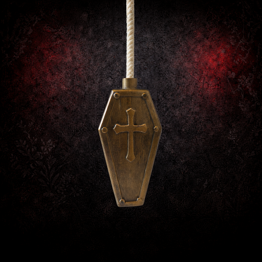 Coffin light pull gothic bathroom decor