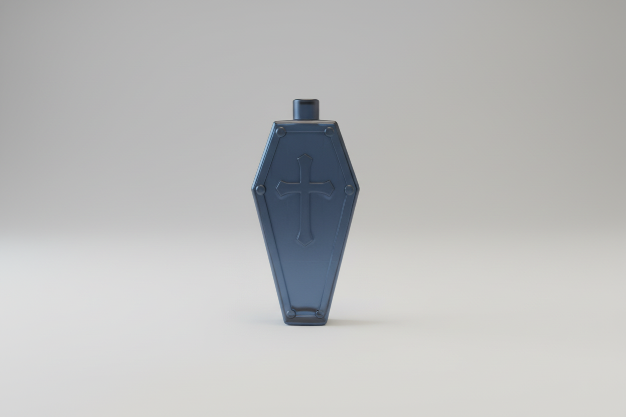 Gothic coffin bathroom light pull