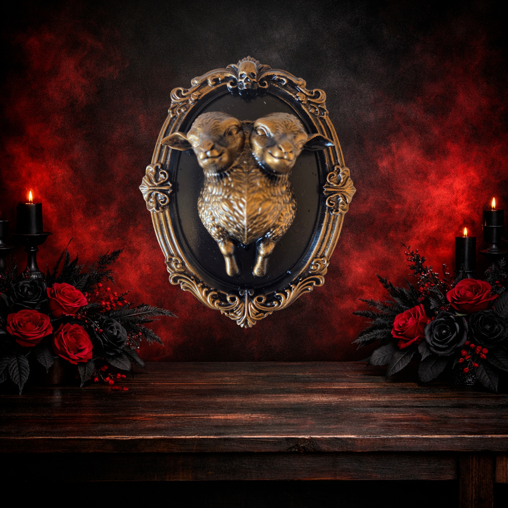 Conjoined Calf Gothic Frame | Macabre Oddities Wall Art | Curiosity Cabinet Decor