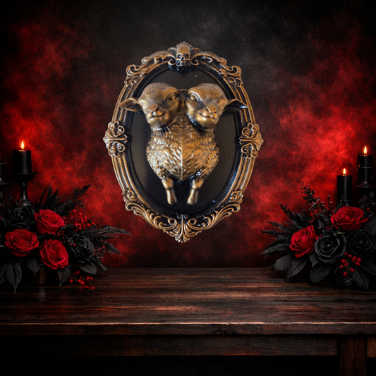 Conjoined Calf Gothic Frame | Macabre Oddities Wall Art | Curiosity Cabinet Decor