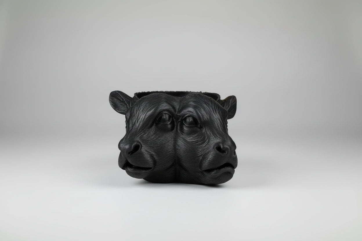 Conjoined cow planter gothic oddities plant pot dark decor