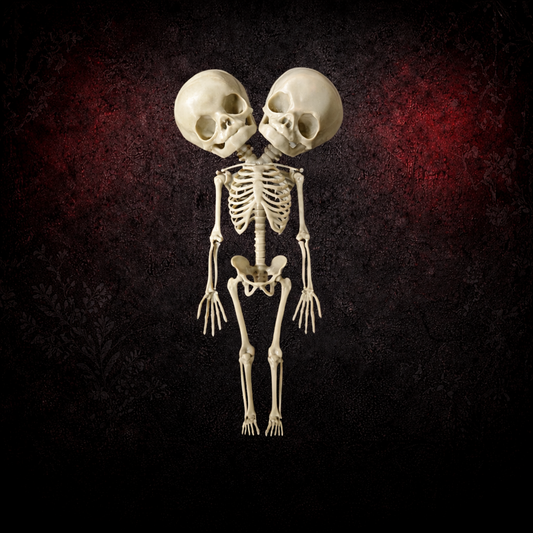 Conjoined Human Fetus Skeleton Gothic Oddity Figurine