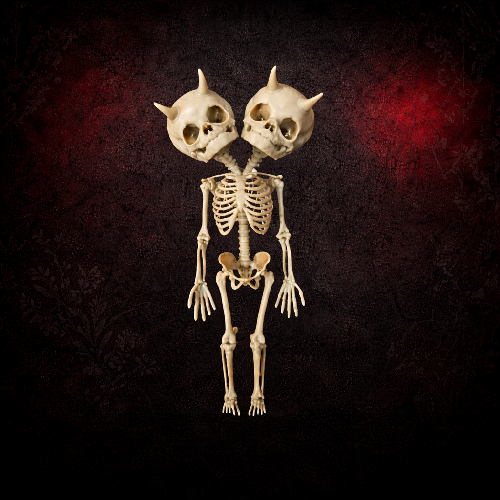 Conjoined Human Devil Fetus Gothic Oddity Figurine