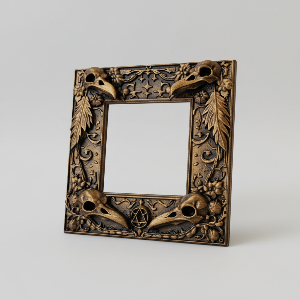 Gothic raven light switch surround UK wall detail