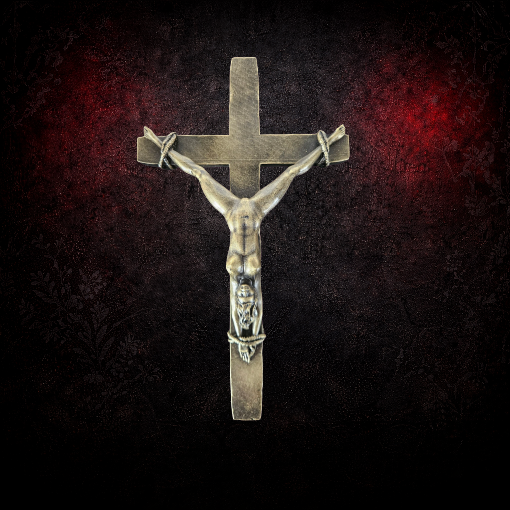 Crucified woman gothic cross ornament dark gothic decor