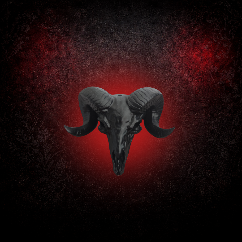 Dark ram skull bathroom light pull