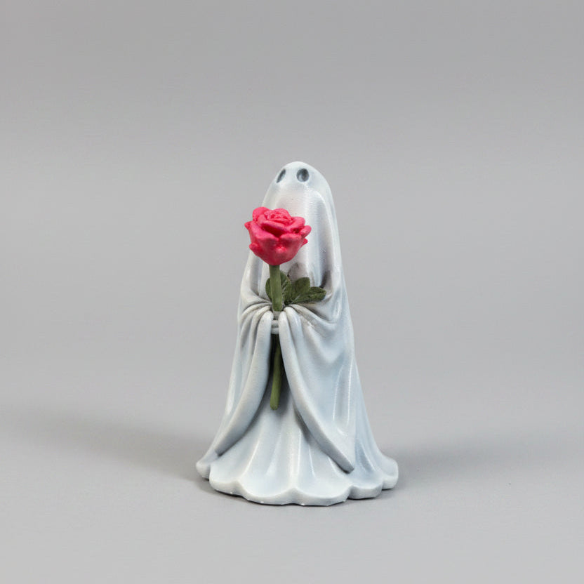 The Rosebearer hand painted ghost figurine styled in gothic home setting