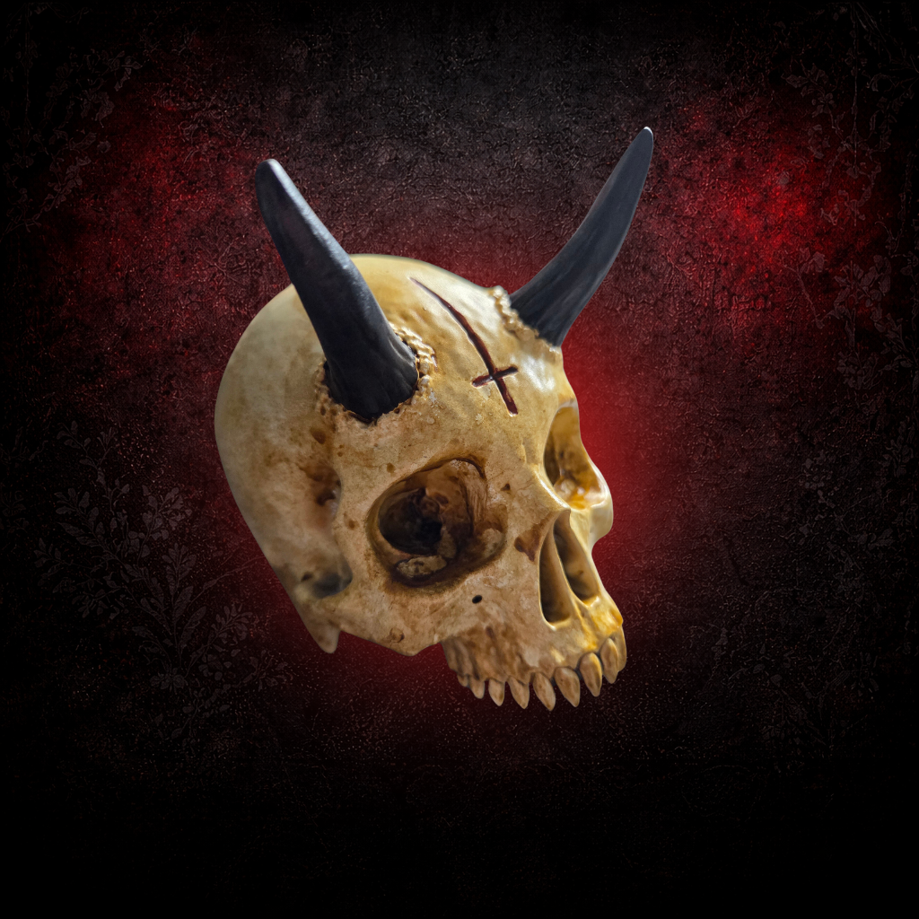 Krampus skull ornament by Darkmoon Designs