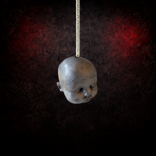 Doll’s Head Light Pull | Gothic Resin Ceiling Cord Pull | Hand Painted or Gloss Black
