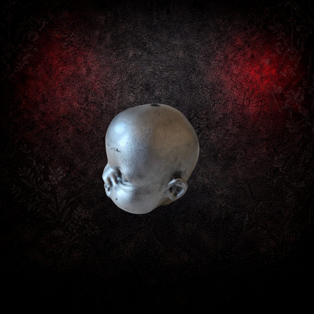 Doll’s Head Light Pull | Gothic Resin Ceiling Cord Pull | Hand Painted or Gloss Black