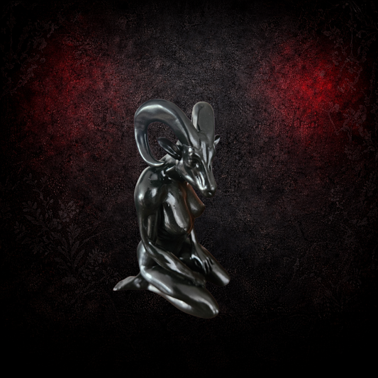 Female Baphomet lady statue hand painted gothic occult decor