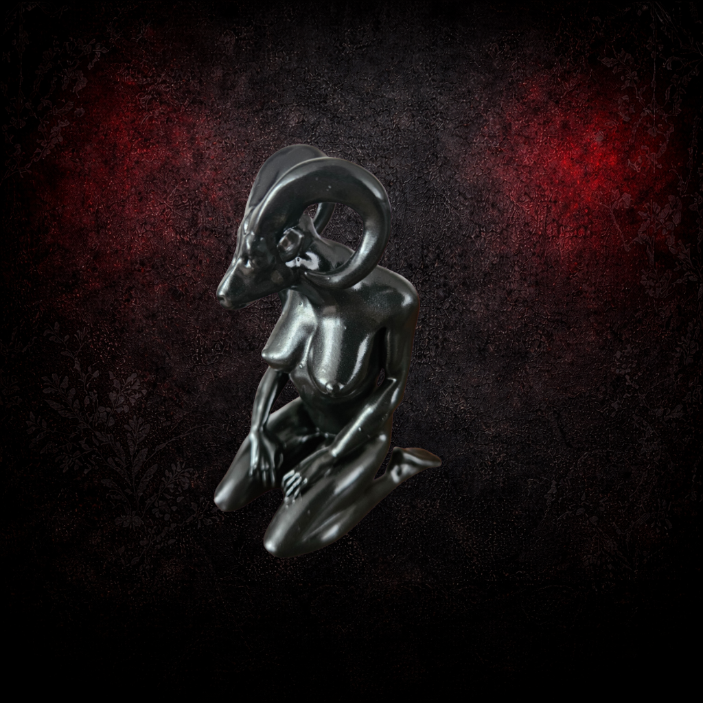 occult decor Female Baphomet lady statue hand painted gothic 