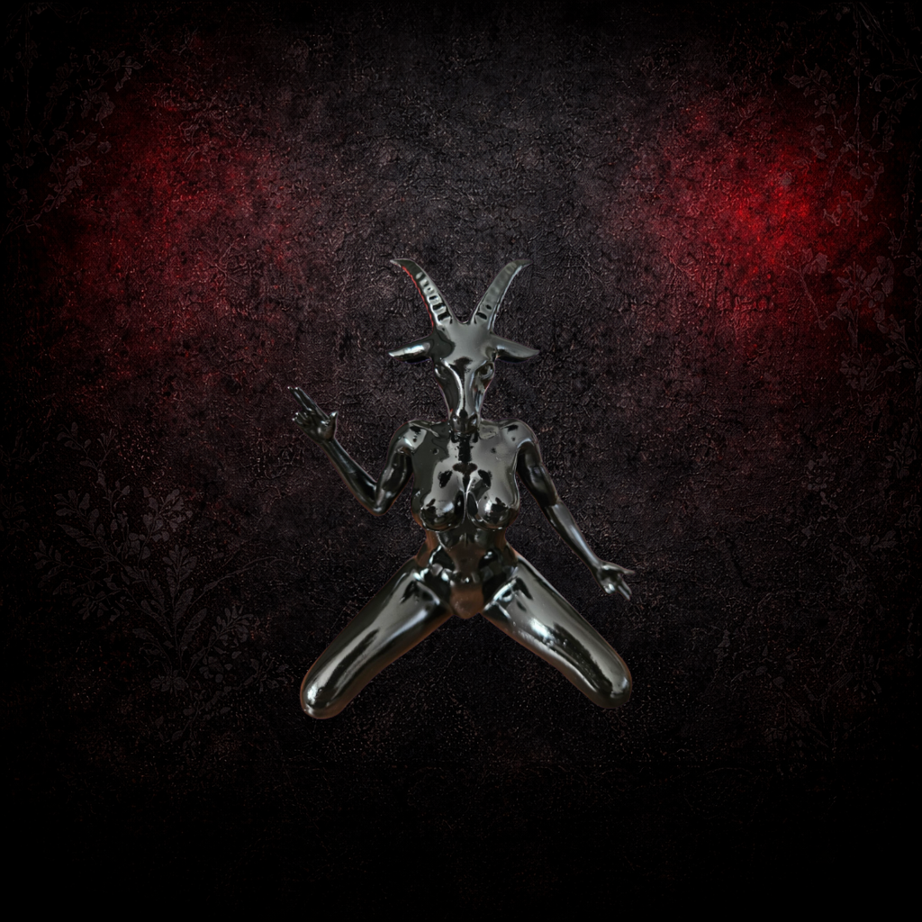 Female Baphomet statue hand painted resin gothic occult decor