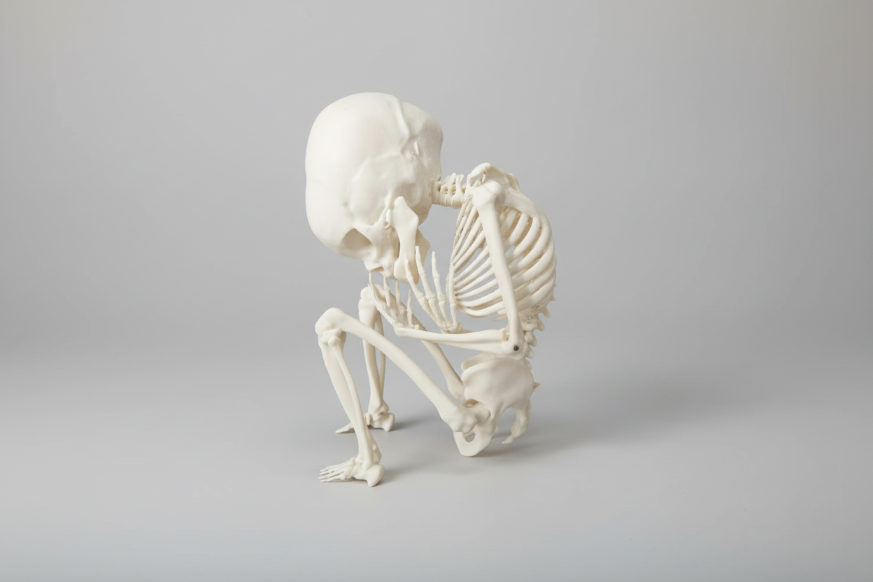 Macabre fetus skeleton oddity ornament for gothic decor