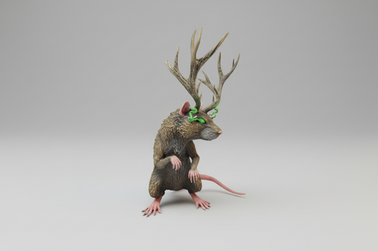 Glowing eyed gothic rat figurine strange horror ornament