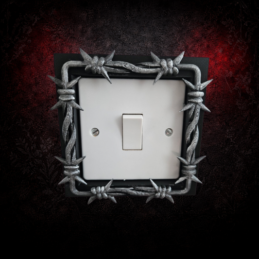 Gothic barbed wire light switch surround alternative wall decor