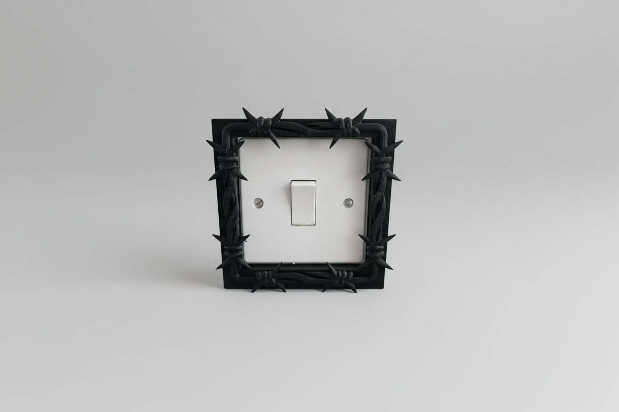 Barbed wire gothic light switch surround decorative wall plate