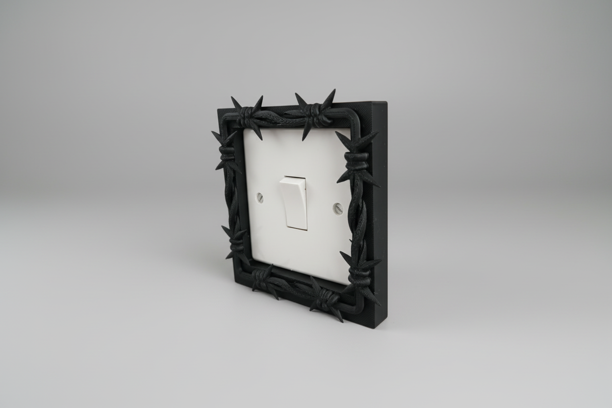 Barbed wire wall plate gothic light switch surround decorative 