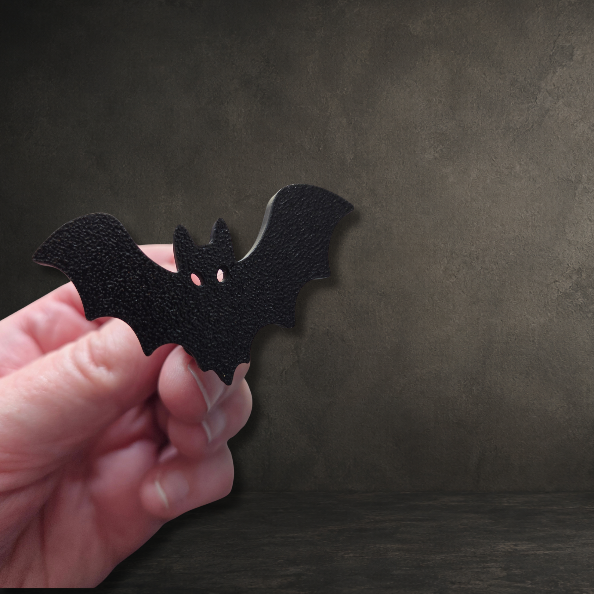 Gothic bat drawer pull made from durable 3D printed PLA plastic for cupboards, cabinets and wardrobes.