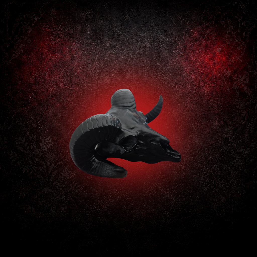 Alternative gothic light pull with ram skull