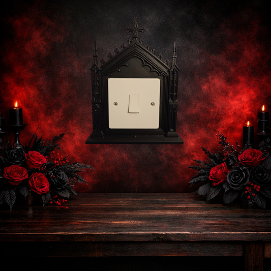 Gothic cathedral light switch surround decorative wall frame