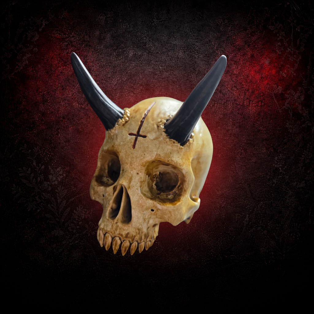 Gothic krampus skull decor for alternative interiors