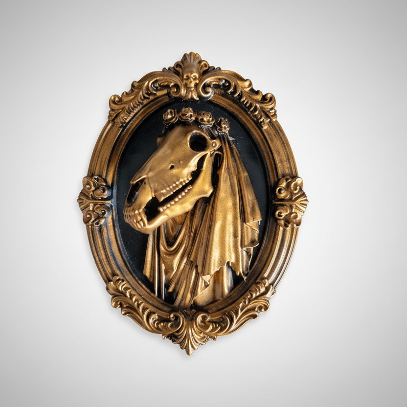 Gothic Mari Lwyd Welsh folklore wall art
