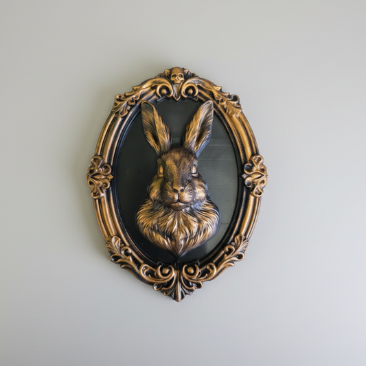 Gothic rabbit wall art baroque frame decor
