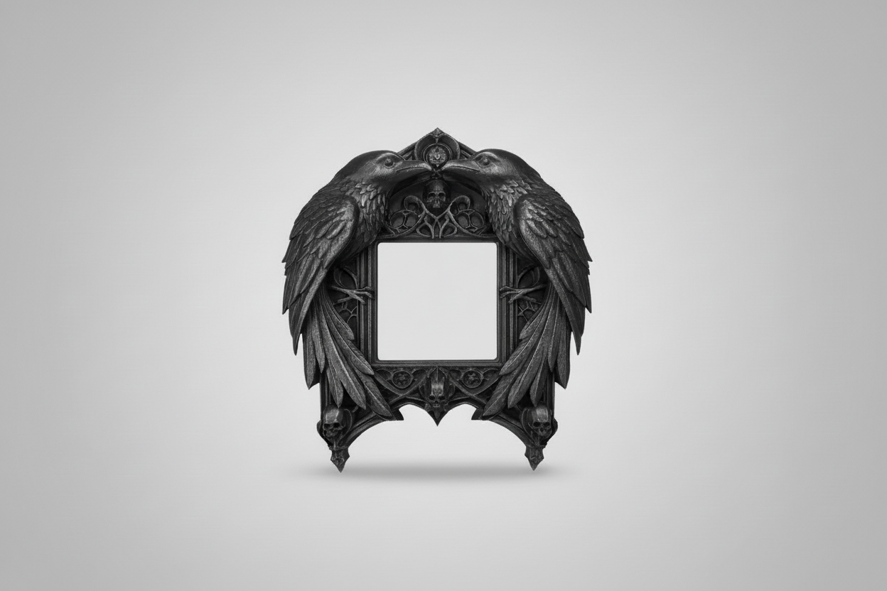 Gothic raven light switch surround wall decor