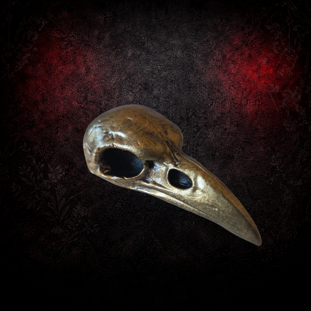 Raven skull themed gothic pull cord