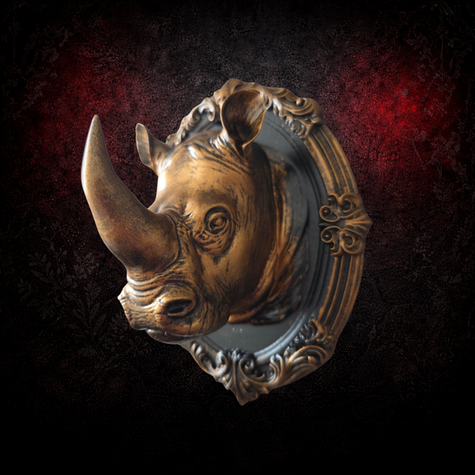 Gothic rhino framed wall art by Darkmoon Designs